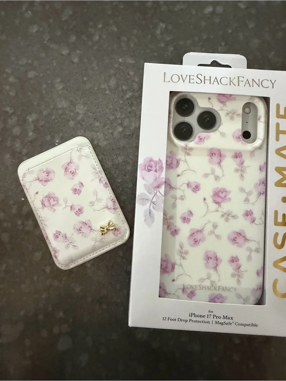 LoveShackFancy Floral 17 Pro Max iPhone Case with Matching Magnetic Wallet